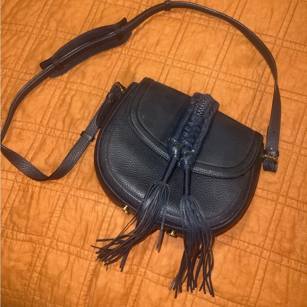 Navy Altuzarra Ghianda Leather Crossbody Bag